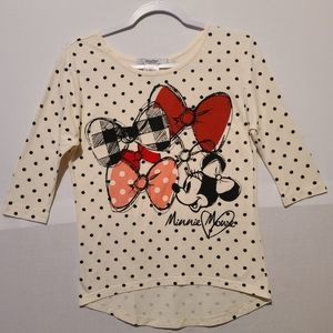 Disney Parks Minnie Mouse Polka Dots Top Hi/Low Size S